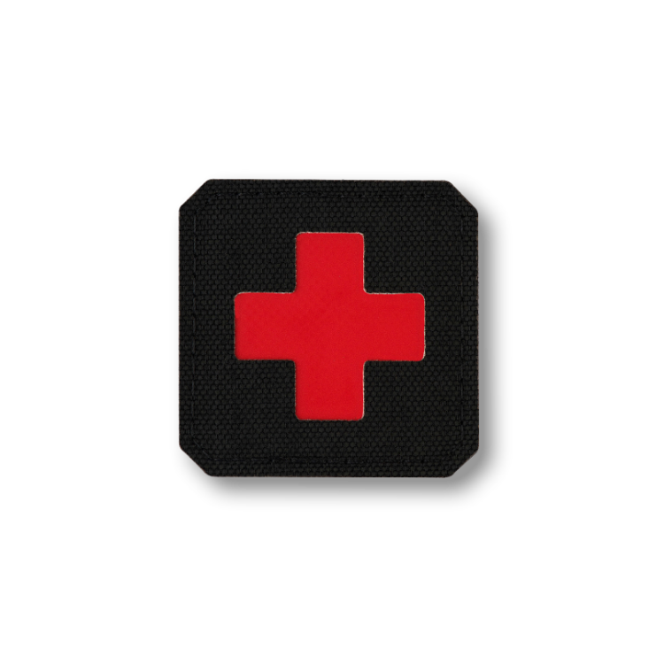 Medic Kreuz Lasercut Schwarz / Rot