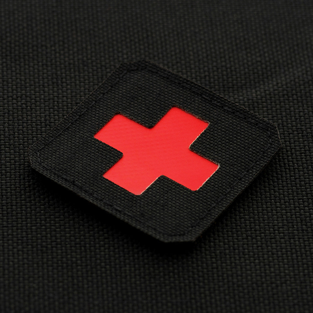 Medic Kreuz Lasercut Schwarz / Rot