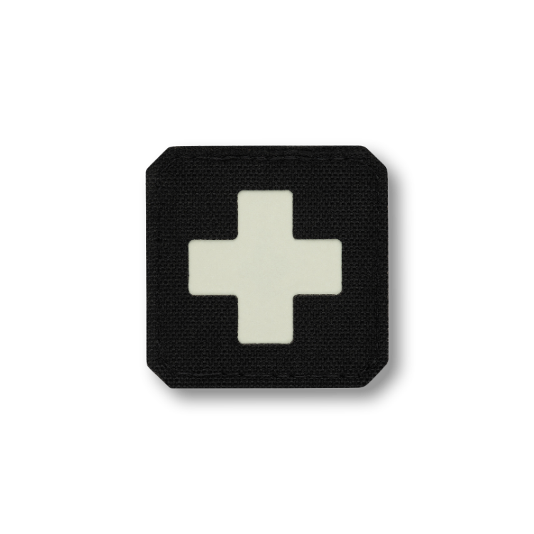 Medic Kreuz Lasercut Schwarz / Weiß Nachtleuchtend