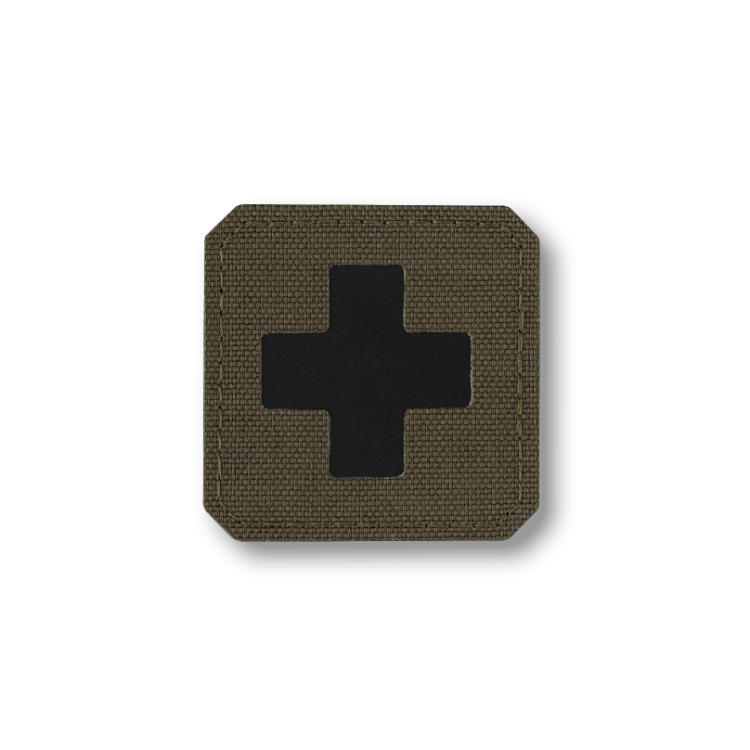 Medic Kreuz Lasercut Grün / Schwarz