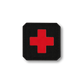 Medic Kreuz Lasercut Schwarz / Rot